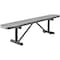 Global Industrial 72 Perforated Metal Outdoor Flat Bench, Gray 262075GY - alternate 1